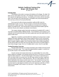 Ballistic Coefficient Testing of the Berger .308 155