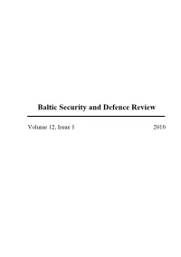 Baltic Security and Defence Review 2010