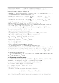 CALCULUS HANDOUT 6 - RIEMANN-DARBOUX INTEGRAL - Deﬁnitions