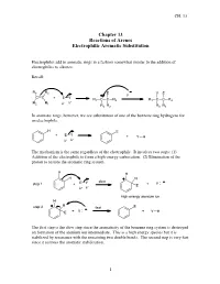 Chapter 13 Reactions of Arenes Electrophilic Aromatic Substitution