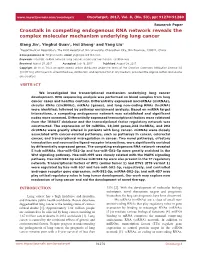 Crosstalk in Competing Endogenous RNA Network Reveals the Complex Molecular Mechanism Underlying Lung Cancer