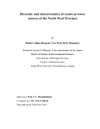Diversity and Characteristics of Yeasts in Water Sources of the North West Province
