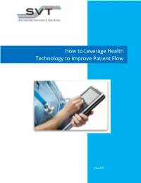 How to Leverage Health Technology to Improve Patient Flow