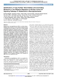Identification of Copy Number Abnormalities and Inactivating