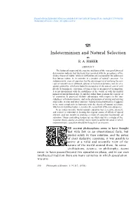 Indeterminism and Natural Selection by R