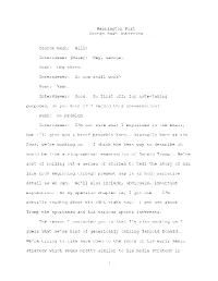 Interview Transcripts George Rush Interview