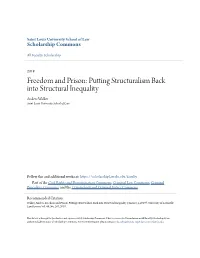 Putting Structuralism Back Into Structural Inequality Anders Walker Saint Louis University School of Law