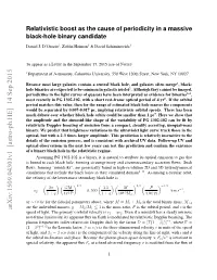 Relativistic Boost As the Cause of Periodicity in a Massive Black-Hole Binary Candidate