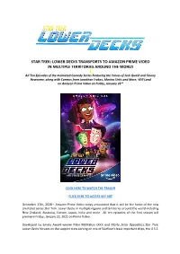 Star Trek: Lower Decks Transports to Amazon Prime Video in Multiple Territories Around the World