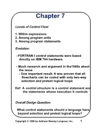 Statement-Level Control Structures