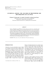 Statistical Survey and Analysis of Photometric and Spectroscopic Data on Neas