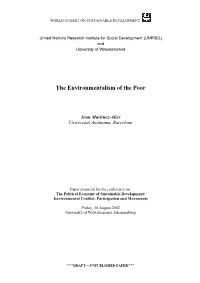 The Environmentalism of the Poor