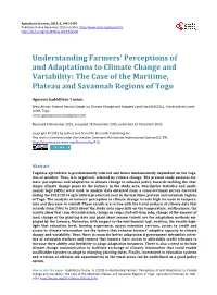 Understanding Farmers' Perceptions of and Adaptations to Climate Change and Variability