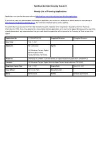 Weekly List of Planning Applications