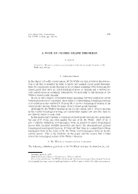 209 a Note on Closed Graph Theorems