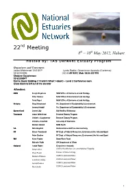 22Nd Meeting 8Th – 10Th May 2012, Hobart