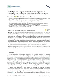 Fully Dynamic Input-Output/System Dynamics Modeling for Ecological-Economic System Analysis