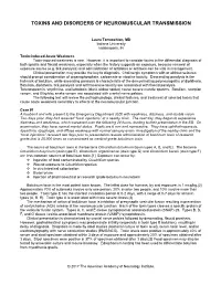 Toxins and Disorders of Neuromuscular Transmission