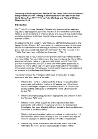 Wanless Whittam Review Report Nov 14 Summary