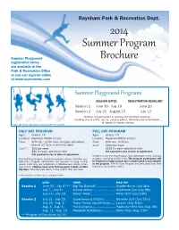 2014 Summer Program Brochure