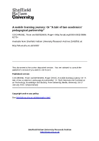 A Mobile Learning Journey: Or "A Tale of Two Academics' Pedagogical