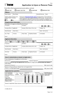 Application to Injure Or Destroy Tree
