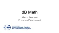 Db Math Marco Zennaro Ermanno Pietrosemoli Goals