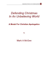 Defending Christmas in an Unbelieving World: a Model For