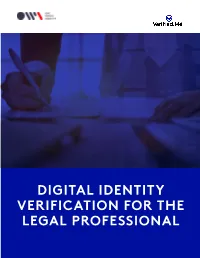 Digital Identity Verification for the Legal Professional