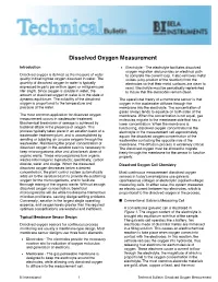 Dissolved Oxygen Measurement