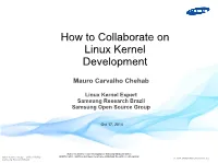 How to Collaborate on Linux Kernel Development