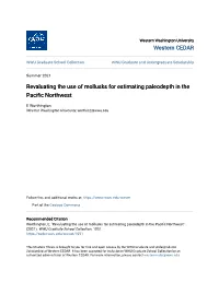 Revaluating the Use of Mollusks for Estimating Paleodepth in the Pacific Northwest
