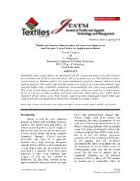 Handle and Comfort Characteristics of Cotton Core Spun Lycra and Polyester/ Lycra Fabrics for Application As Blouse Nirmala Varghese and G