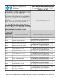 Illinois Medicaid Benefit Preauthorization Procedure Code