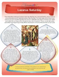 Lazarus Saturday