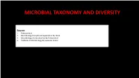 Microbial Taxonomy and Diversity