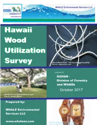 Wood Utilization Survey Report and the Co-Owner of WHALE Environmental Services LLC
