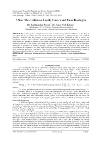 A Short Description on Locally Convex and Polar Topologies