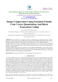 Image Compression Using Extended Golomb Code Vector Quantization and Block Truncation Coding