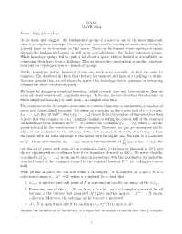 (Jerry) Luo As Its Name May Suggest, the Fundamental Group of a Space Is One of the Most Important Ideas from Algebraic Topology