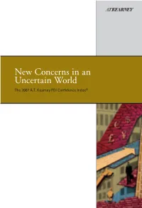 New Concerns in an Uncertain World the 2007 A.T