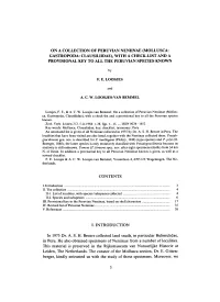 On a Collection of Peruvian Neniinae (Mollusca: Gastropoda: Clausiliidae), with a Check-List and a Provisional Key to All the Peruvian Species Known