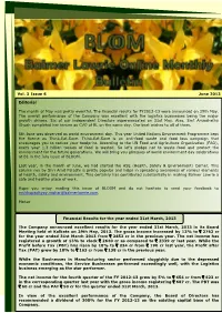 Vol. 3 Issue 6 June 2013 Editorial the Month of May Was