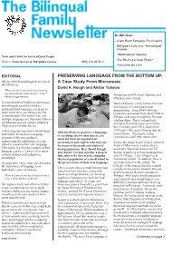 A Case Study from Micronesia the Following: David A