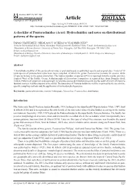 A Checklist of Pontarachnidae (Acari: Hydrachnidia) and Notes on Distributional Patterns of the Species
