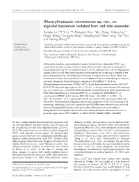 Altererythrobacter Xiamenensis Sp. Nov., an Algicidal Bacterium Isolated from Red Tide Seawater