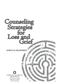 Counseling Strategies for Loss and Grief
