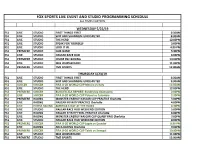 Fox Sports Live Event and Studio Programming Schedule All Times Eastern
