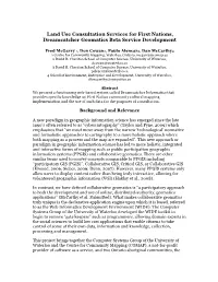 Land Use Consultation Services for First Nations, Dreamcatcher Geomatics Beta Service Development
