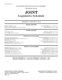 Legislative Schedule